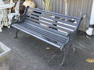 Black cast iron garden bench - 3