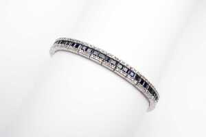 An Effy brand sapphire and diamond bracelet in 14 carat white gold