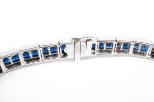 An Effy brand sapphire and diamond bracelet in 14 carat white gold - 5