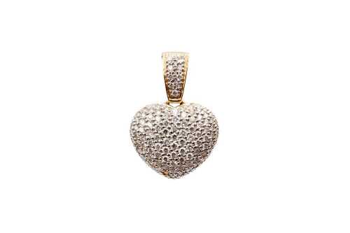 A diamond heart in 18 carat yellow gold