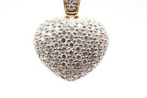 A diamond heart in 18 carat yellow gold - 2
