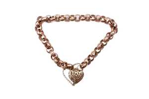 A padlock bracelet in 9 carat rose gold