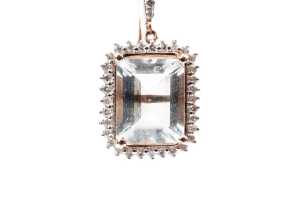 A pair of aquamarine and diamond earrings in 14ct rose gold - 2