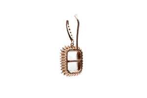 A pair of aquamarine and diamond earrings in 14ct rose gold - 3
