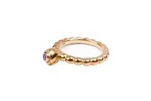 A rare Pandora ruby bubble ring in 14 carat yellow gold - 3