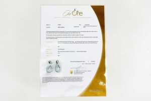 A pair of diamond earrings in 14 carat white gold - 6