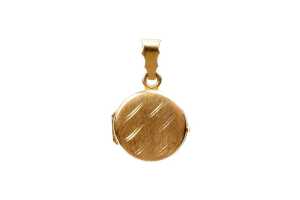 A round patterned locket in 18 carat yellow gold