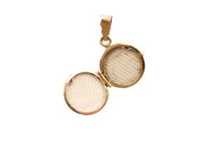 A round patterned locket in 18 carat yellow gold - 2