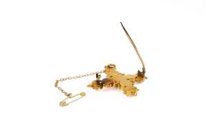 A Victorian antique pearl cross brooch/pendant in 18 carat yellow gold - 4