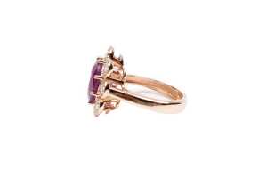 A ruby and diamond ring in 9 carat rose gold - 3