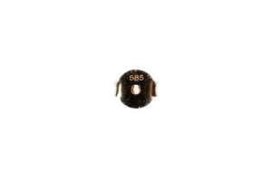 A pair of pink sapphire and diamond earrings in 14 carat yellow gold - 5