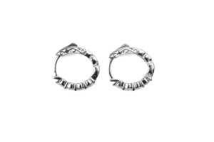 A pair of diamond hoops in 14 carat white gold - 2