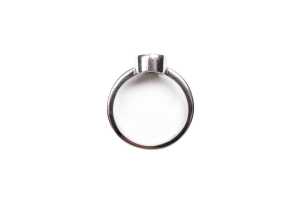A bezel set solitaire in 18ct white gold - 4