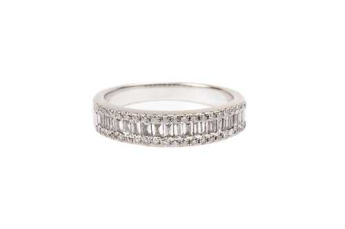 A diamond ring in 14 carat white gold
