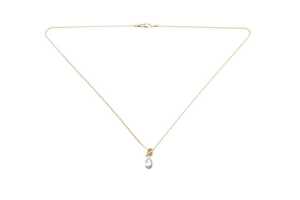 A pearl and diamond pendant and necklace in 18 carat yellow gold - 3