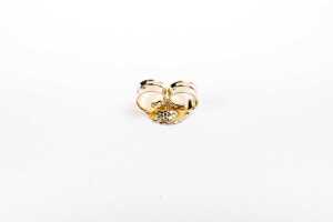 A pair of sapphire and diamond earrings in 14 carat yellow gold - 4