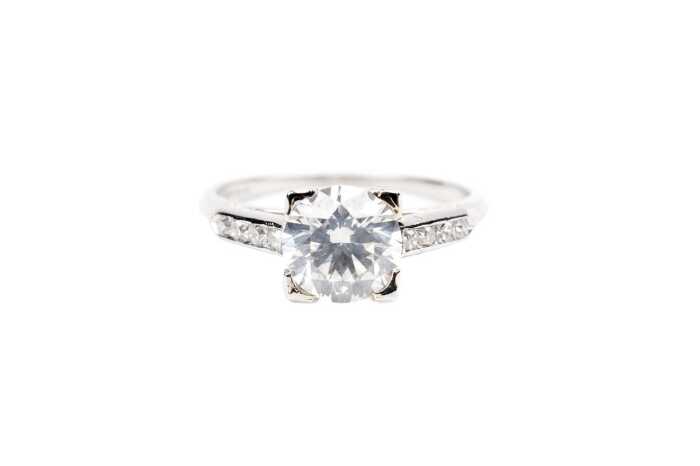 A diamond ring in platinum.
