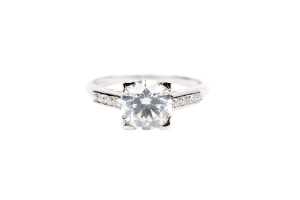A diamond ring in platinum.