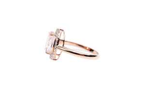 A morganite and diamond ring in 14 carat rose gold - 3