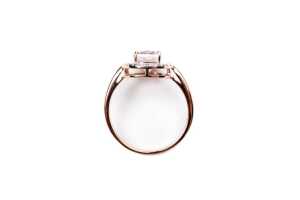 A morganite and diamond ring in 14 carat rose gold - 4