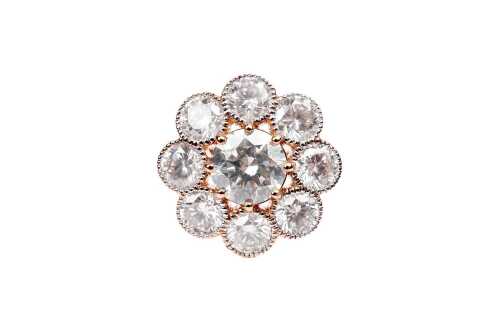 A diamond ring in 14 carat rose gold