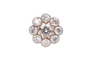 A diamond ring in 14 carat rose gold