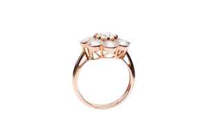 A diamond ring in 14 carat rose gold - 2