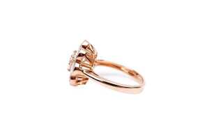 A diamond ring in 14 carat rose gold - 3