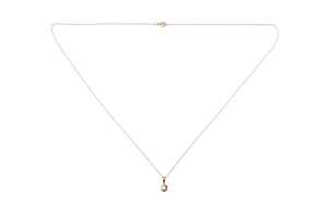 A diamond pendant and necklace in 14 carat rose gold - 3