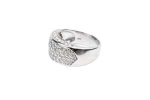 A diamond ring in 9 carat white gold - 3