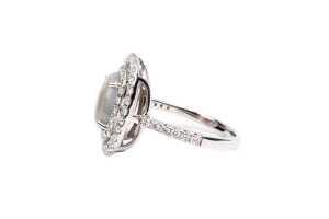 A Lightening ridge opal and diamond ring in 14 carat white gold - 3