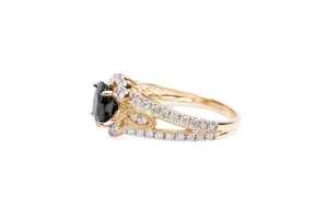 A sapphire and diamond ring in 14 carat yellow gold - 3