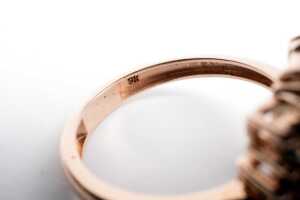 A green, purple tourmaline and diamond ring in 9 carat rose gold - 5