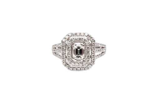 A diamond ring in 14 carat white gold