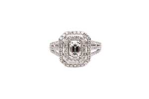 A diamond ring in 14 carat white gold