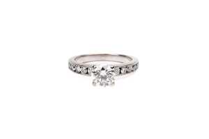 A diamond ring in 18ct white gold