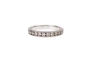 A diamond band in 18 carat white gold