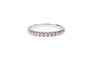 A diamond band in 18 carat white gold