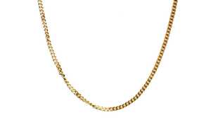 A curb link necklace in 18 carat yellow gold