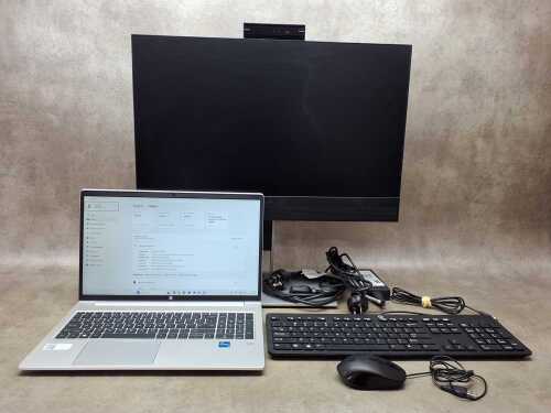 HP Pro Book laptop plus keyboard, monitor, mouse and cables