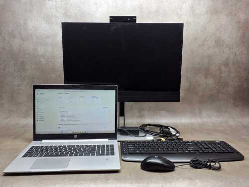 HP Pro Book laptop plus keyboard, monitor, mouse and cables