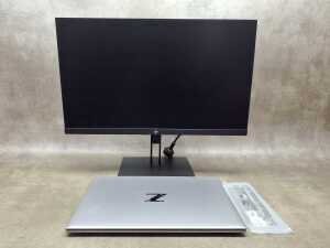 HP ZBook laptop plus HP Rechargeable Active Pen G3, keyboard, monitor, Logitech mouse and cables - 4