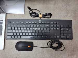 HP ProBook laptop plus keyboard, monitor, Lenovo mouse and cables - 3