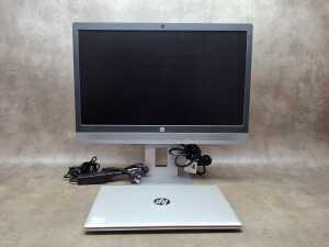 HP ProBook laptop plus keyboard, monitor, Lenovo mouse and cables - 4