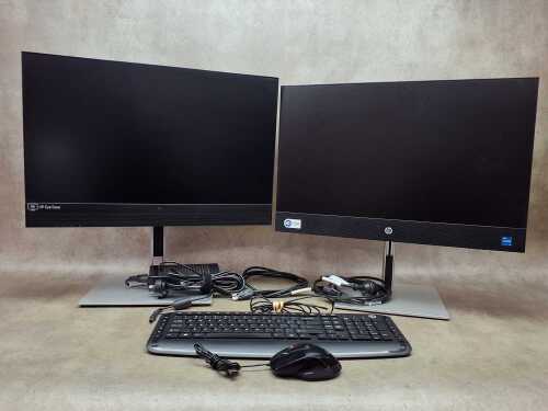 HP 23.8-Inch All-in-One desktop computer with additional monitor, mouse and keyboard