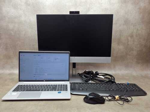 HP Pro Book laptop plus keyboard, monitor, mouse and cables
