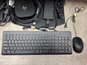 Pair of HP EliteDisplay S231d 23-Inch monitors with dual stand, mouse and docking station - 2