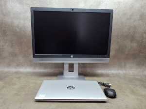 HP ProBook laptop plus monitor, mouse and cables - 3