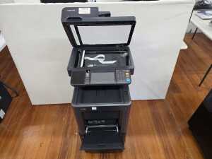 Kyocera printer copier 351ci on mobile cabinet stand - 2