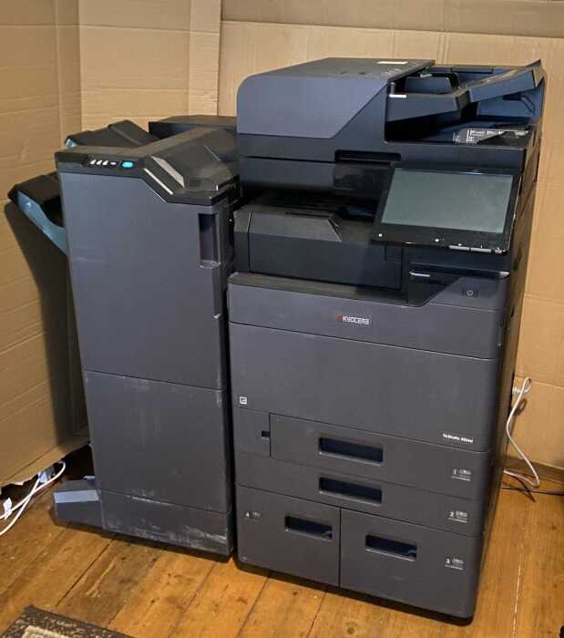 Kyocera TASKalfa 3554ci multifunctional system, colour copier printer with finishing unit.